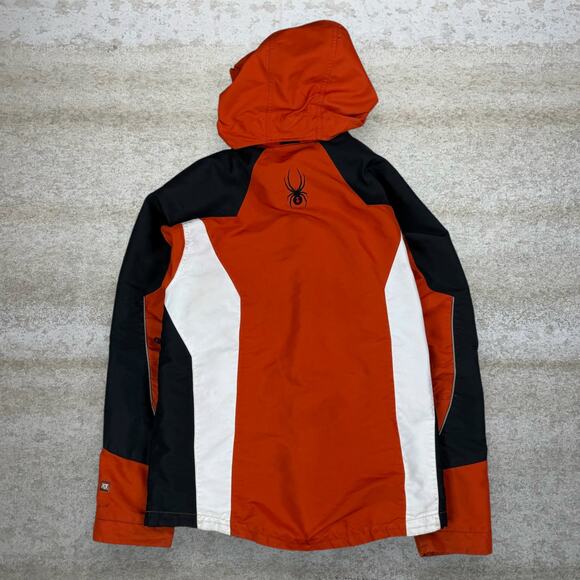 Vintage 90s Spyder Windbreaker Ski Jacket Mens XL Burnt Orange Black Full Zip - Picture 3 of 11